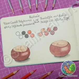 Faber-Castell Polychromos vs. Rusta Buntstifte 🌰 Herbstlicher Kastanien-Test