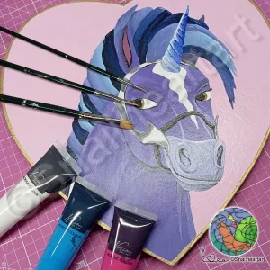 Storm von Unicorn Academy – Acrylfarben Test Rusta auf Herzleinwand