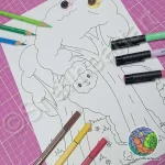 Süßes Schaf zum ausmalen – kostenlose Malvorlage