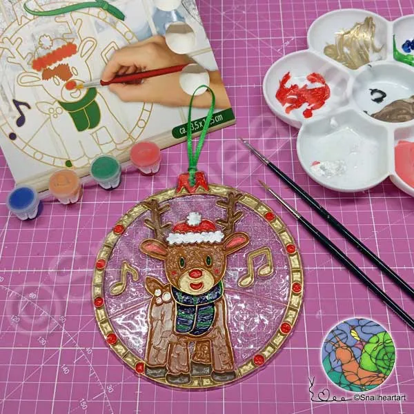 Suncatcher Rentier vom Action 🦌 – Acrylfarben statt beiliegender Farben