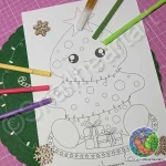 Malvorlage Tannenbaum „Tanni“ – Süßer Weihnachtsbaum zum ausmalen