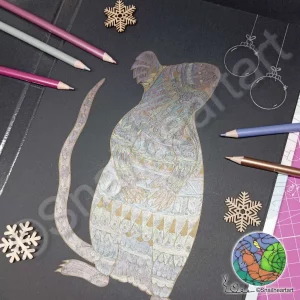 Eine Ratte ausgemalt im „Gold Colouring Book“ vom Action